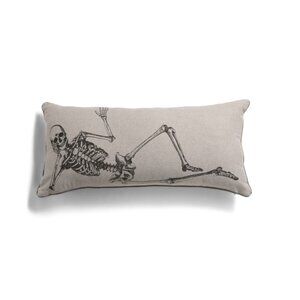 CYNTHIA ROWLEY Grey 17x35 Skeleton Body Pillow